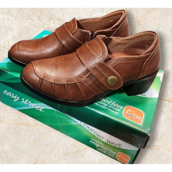 Womens 7 M Easy Street Comfort Wave Women’s Ballad Bootie Shoes Adjustable Tan - Picture 2 of 7